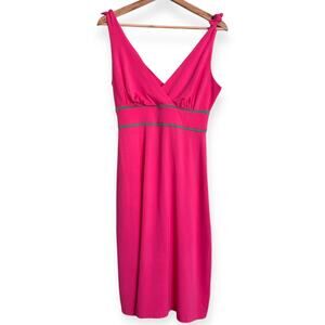 Lilly Pulitzer White Label Pink Baby Doll V Neck Empire Waist Dress Women's XS